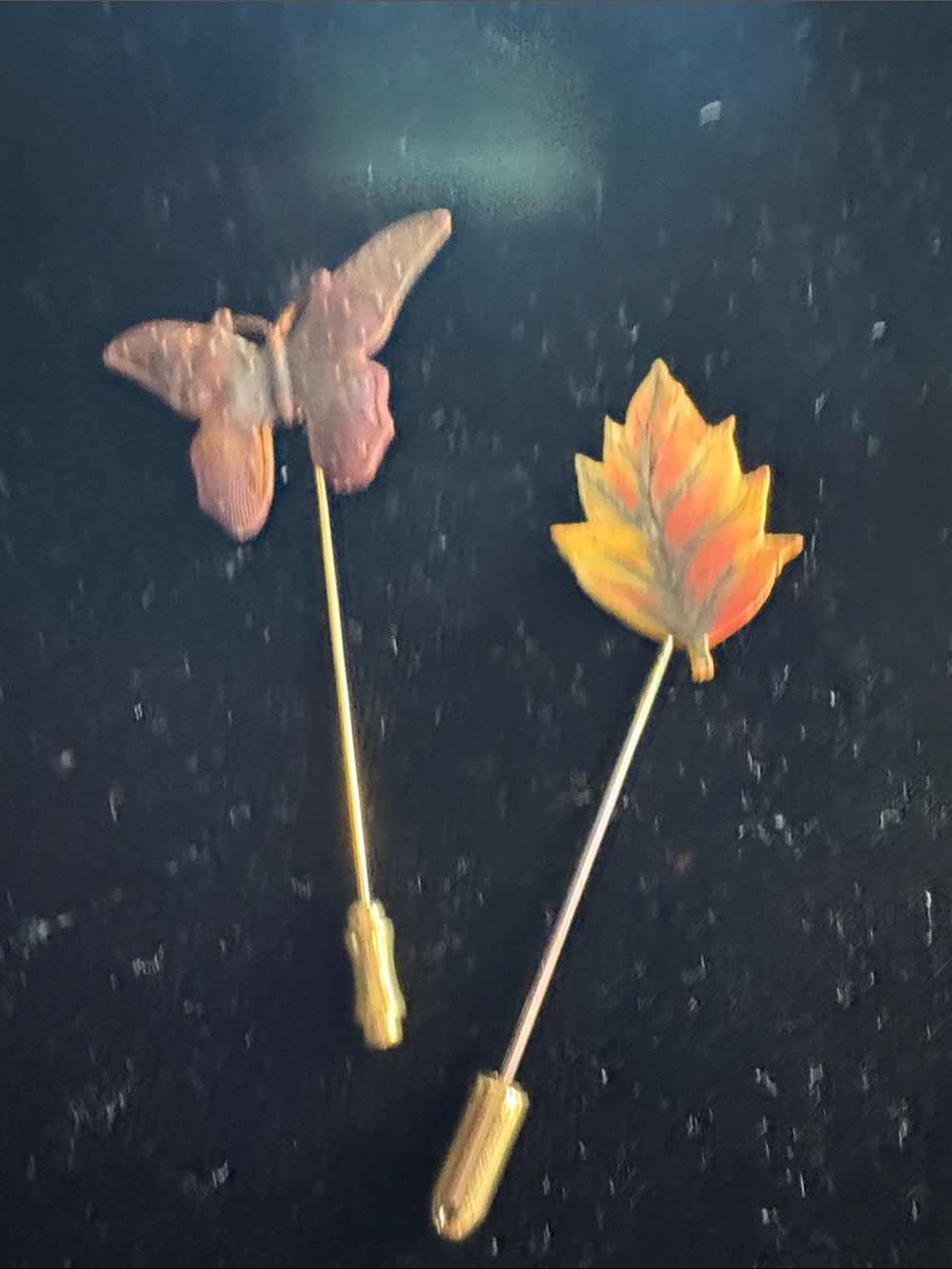 Butterfly and Leaf Decorative Hat Pins - Autumn Colors